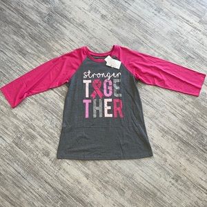 NWT XL Stronger Together breast cancer shirt